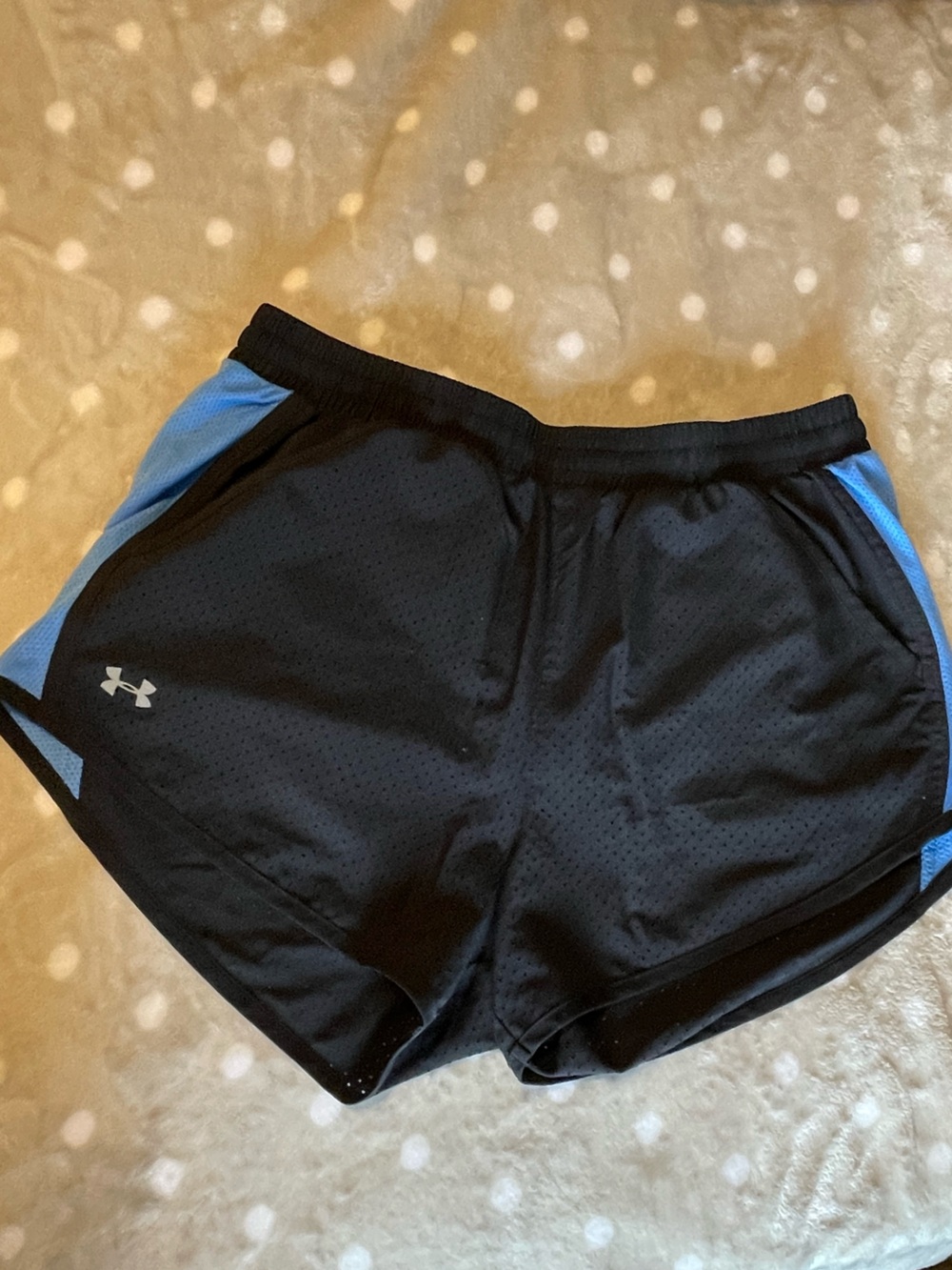 Under Armour Women’s Black and Blue Athletic Shorts